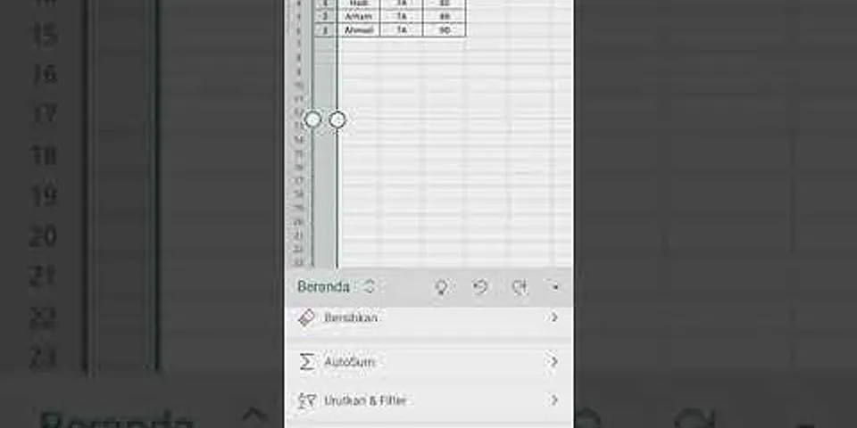 Cara mengurutkan angka di Excel Android