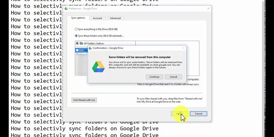 How do I selectively sync in Google Drive?